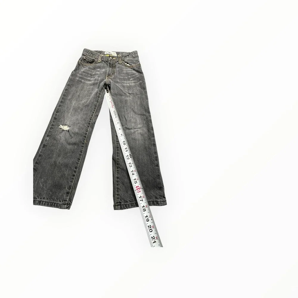 OshKosh Jeans Kids‎ Size 6 Black Faded Regular Fit Distressed Straight Leg Denim